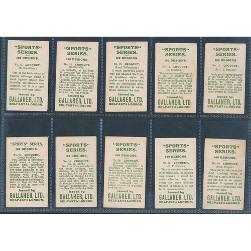 53 - Gallaher. 1912 Sports Series set (less 7), generally in good cond. with odd better card, several hav... 