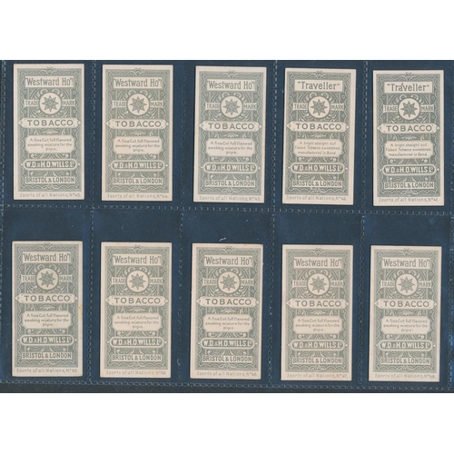 80 - Wills. 1901 Sports of All Nations set, in good cond., with some better, several have minor corner/ed... 