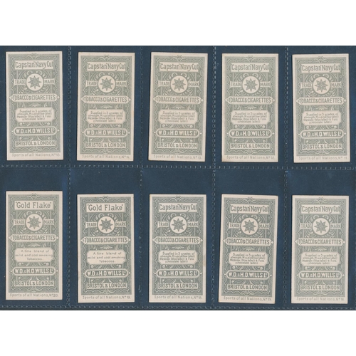 80 - Wills. 1901 Sports of All Nations set, in good cond., with some better, several have minor corner/ed... 