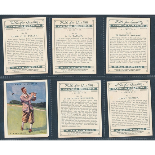 81 - Wills. 1930 Famous Golfers set, in excellent cond. Cat. £550 (See photo) (R)