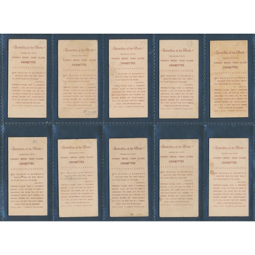 86 - Kinney. 1888 Butterflies of the World (gold) set (less 2), generally in good or near good cond., apa... 