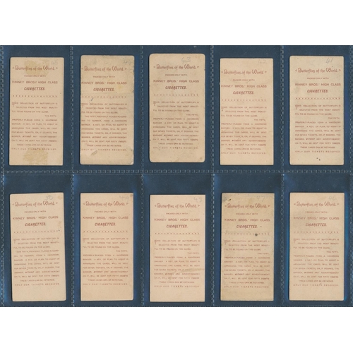 86 - Kinney. 1888 Butterflies of the World (gold) set (less 2), generally in good or near good cond., apa... 