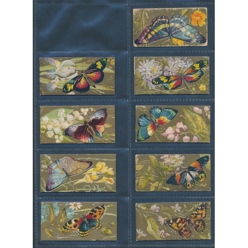 86 - Kinney. 1888 Butterflies of the World (gold) set (less 2), generally in good or near good cond., apa... 