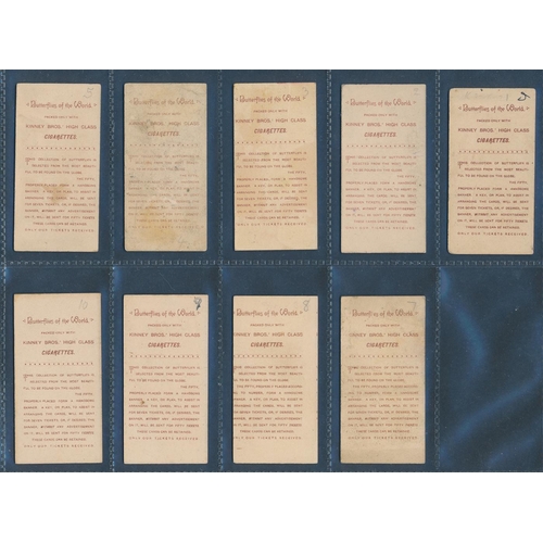 86 - Kinney. 1888 Butterflies of the World (gold) set (less 2), generally in good or near good cond., apa... 