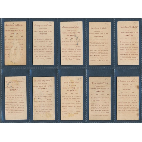 86 - Kinney. 1888 Butterflies of the World (gold) set (less 2), generally in good or near good cond., apa... 