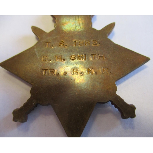 12 - Range with 1. 1914-15 Star trio to 1882T.S. C.H. Smith Engn R.N.R. (T.S.1882 C.H. Smith Tr R.N.R. on... 