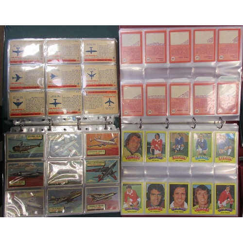 18 - A. & B.C. Collection of complete sets, in 2 albums, in variable cond., incl. Footballers 1974 red ba... 