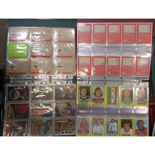 18 - A. & B.C. Collection of complete sets, in 2 albums, in variable cond., incl. Footballers 1974 red ba... 