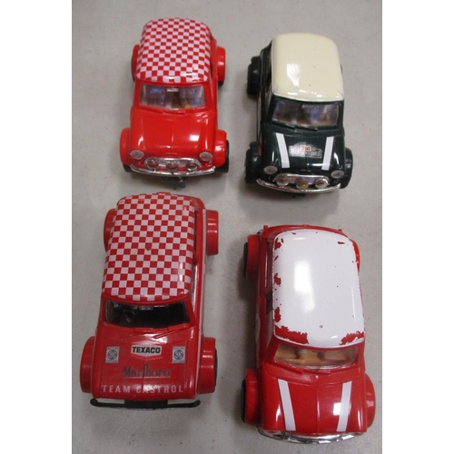 216 - Range with Scalextric boxed Minis Nos C150, C417 (2 different), c122 & c481, unboxed Minis (13), goo... 