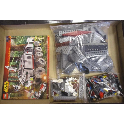 222 - Lego. Star Wars sets with TIE Fighter Collection No 10131 and Clone Turbo Tank No 7261, generally ex... 