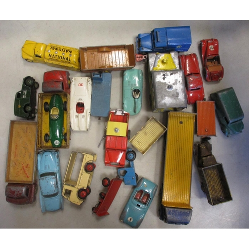 247 - Collection of mainly Corgi and Dinky playworn cars, trucks, vans, buses, farm, emergency services et... 