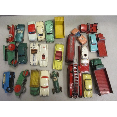 247 - Collection of mainly Corgi and Dinky playworn cars, trucks, vans, buses, farm, emergency services et... 