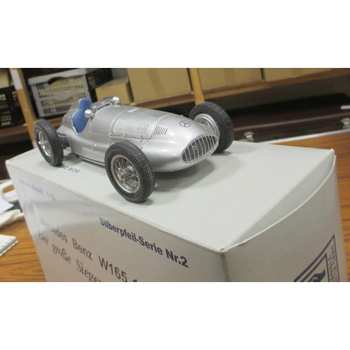 281 - CMC. 1:18 scale 1939 Mercedes Benz W165 No. M-018, silver body with blue fabric interior and detaile... 