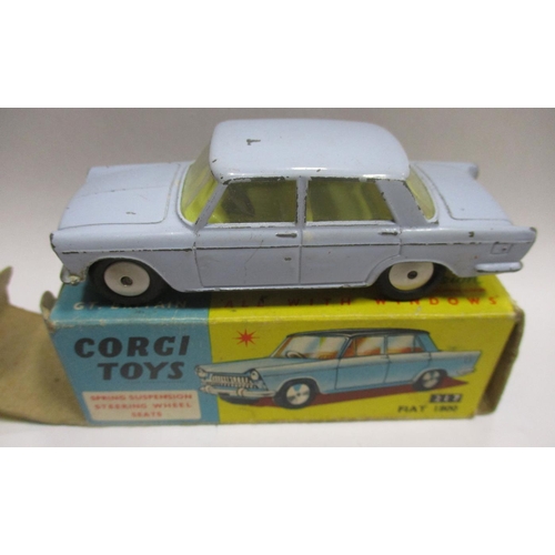 290 - Corgi. Range with MGA Sports Car No0 302 metallic green, Lotus XI Le Mans No 151 blue, Chevrolet Imp... 