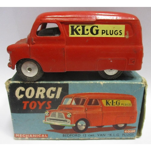 291 - Corgi. Commer Wall's Ice Cream Refrigerator Van No 453, dark blue cab about excellent in fair plus p... 