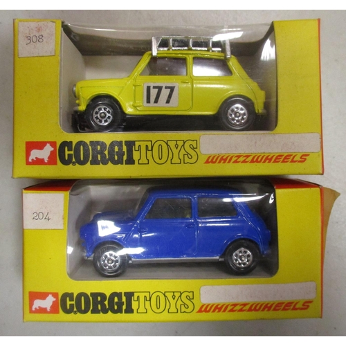 292 - Corgi. Whizz Wheels range with Police Range Rover Set No 461, Polizei Porsche Targa No 509, Mini blu... 