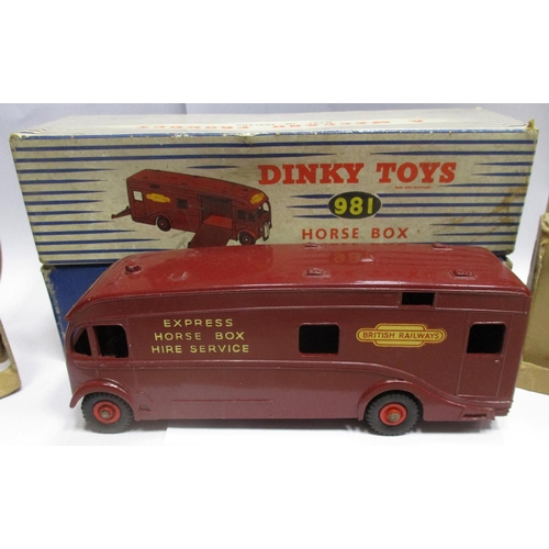 307 - Dinky. Haulage range with BR Electric Lorry No 421, BR Horse Box No 981, Leyland Cement Wagon No 933... 