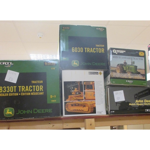 319 - ERTL. Collection of 1:16 scale John Deere tractors and construction models generallly mint in excell... 