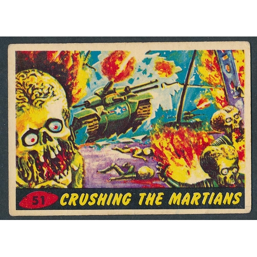 35 - A. & B.C. 1965 Mars Attacks set, in fair to good cond., with odd better card, 10 have creases. Cat. ... 