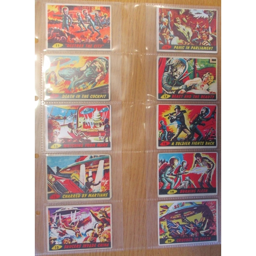 35 - A. & B.C. 1965 Mars Attacks set, in fair to good cond., with odd better card, 10 have creases. Cat. ... 