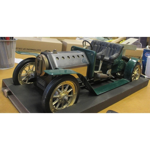 352 - Mamod. Steam powered diecast 'Brooklands Tourer' model no. SA 1B with green body work and leather lo... 