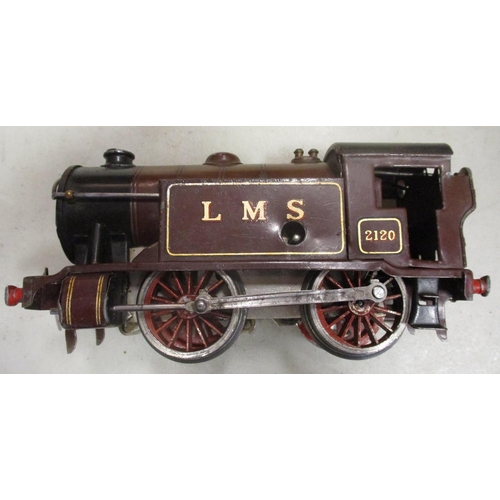 369 - Hornby. O Gauge mainly unboxed range with 20V LMS maroon 2270 0-4-0T, c/w LMS 2120 0-4-0T, Pullman c... 