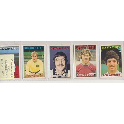 38 - A. & B.C. 1972 Footballers orange/red 1-219 set, in good to very good cond., apart from the odd smal... 