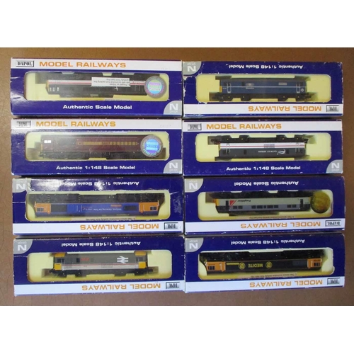 386 - Dapol. N gauge range of diesel locomotives generally mint in good to excellent boxes with ND-007, ND... 