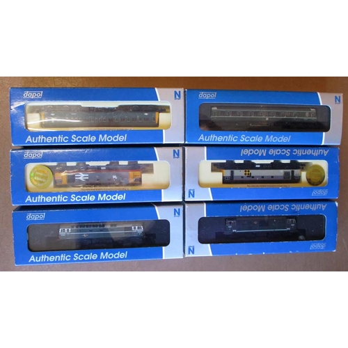 393 - Dapol. N gauge range of diesel locomotives, generally mint in excellent boxes with ND 119C dummy, ND... 