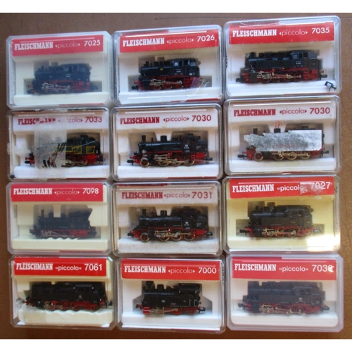 405 - Fleischmann. N gauge range of DB black tank engines generally mint in good to excellent boxes with 7... 