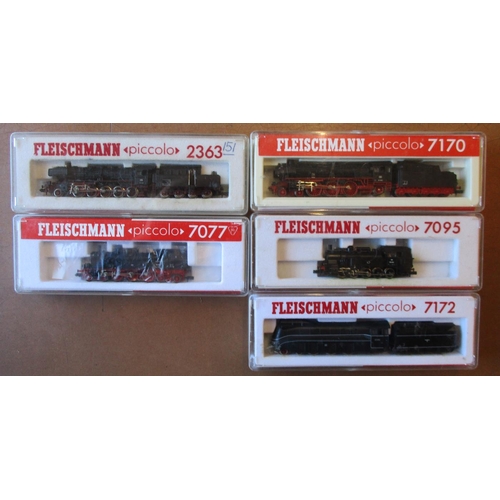 409 - Fleischmann. N Gauge range of DB black steam locomotives generally mint in good to excellent boxes w... 