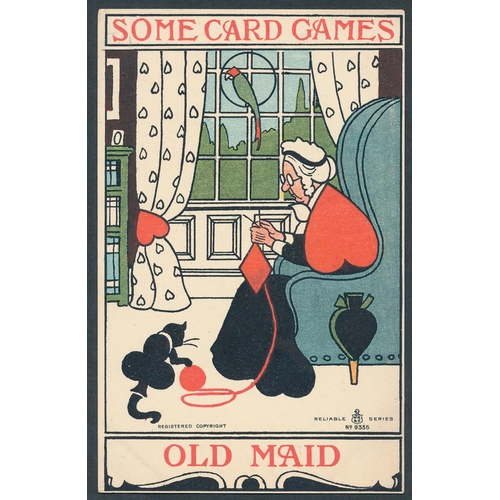 42 - Misc. coln. of subject cards. Playing cards theme incl. set of 6 'Card Playing' German pub. and part... 