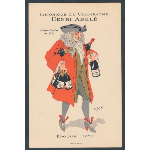 46 - Advertising. Henri Abele champagne (set of 6 see photo), Tower Tea proverbs series (set of 6), Sucha... 