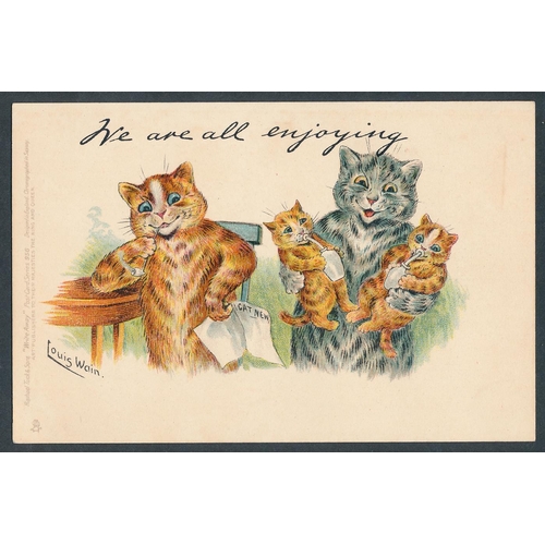 64 - Artist. Louis Wain coln. in mxd. cond. incl. Tuck Write Away series nos.956 (see photo), 539 and 100... 