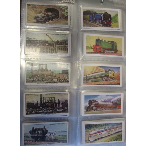 6 - Coln. of complete and part railway sets, in an album, in variable cond., incl. Churchman Landmarks I... 