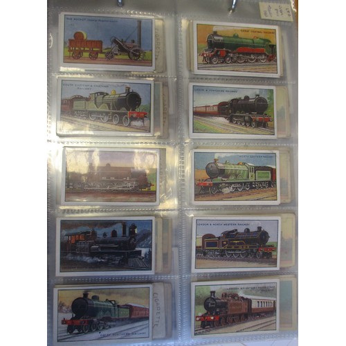 6 - Coln. of complete and part railway sets, in an album, in variable cond., incl. Churchman Landmarks I... 