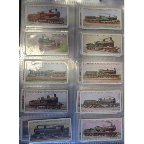 6 - Coln. of complete and part railway sets, in an album, in variable cond., incl. Churchman Landmarks I... 