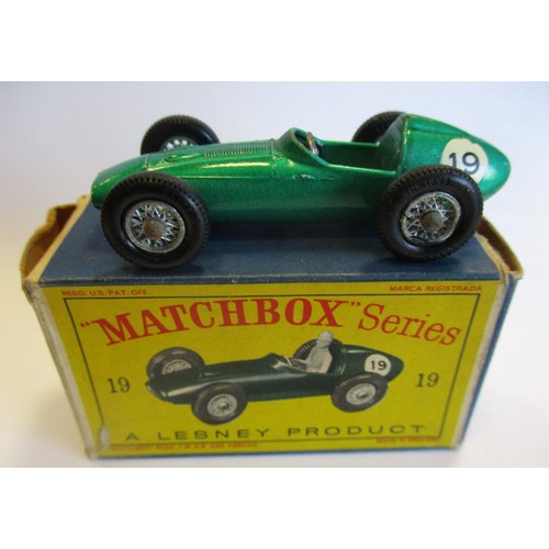 337 - Matchbox. 1-75 range with Crane Truck No 30b (2), Maserati No 52a lemon body, wire wheels, RN 52, As... 