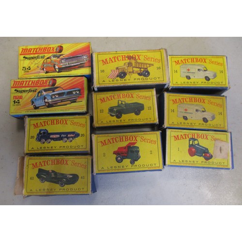 337 - Matchbox. 1-75 range with Crane Truck No 30b (2), Maserati No 52a lemon body, wire wheels, RN 52, As... 