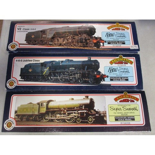 493 - Bachmann. Range of steam locomotives with BR green 60033 Seagull 4-6-2 No 31957, BR green 45715 Invi... 