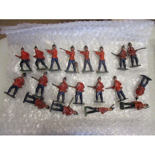 228 - Earlier collection of unboxed British & Scottish infantry, Guards and bands figures by Britains, Joh... 