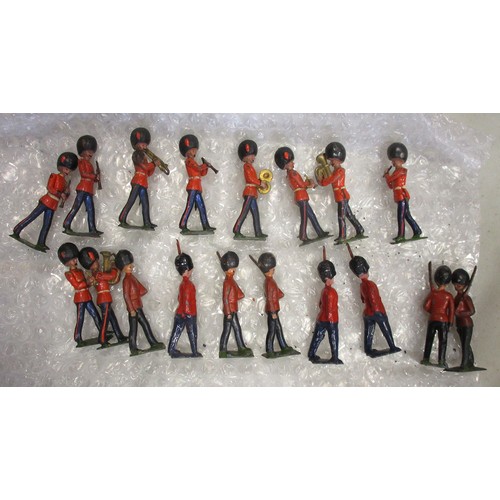 228 - Earlier collection of unboxed British & Scottish infantry, Guards and bands figures by Britains, Joh... 