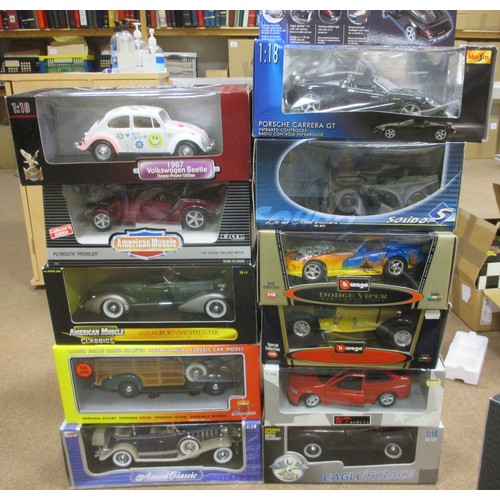 251 - Collection of mainly 1:18 scale boxed diecast models (18) plus range of 1:24 scale boxed models (7) ... 