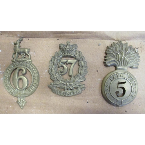 64 - 1874-81 Glengarry badge collection mounted on cardboard with 17th, 75th, 51st, 69th, 5th, 6th etc , ... 