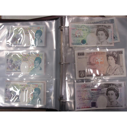 119 - Collection in albums and folders, in mixed condition with GB ranges of £20, £10, £5, £1 from O'Brien... 