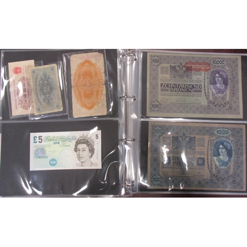 119 - Collection in albums and folders, in mixed condition with GB ranges of £20, £10, £5, £1 from O'Brien... 