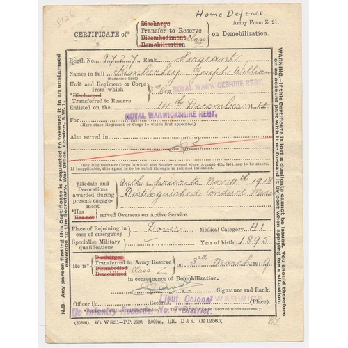 26 - WW1 Distinguished Conduct Medal and 1914-15 Star trio to 9727 Sjt J.W. Kimberley 10/R. War R. (LCpl ... 