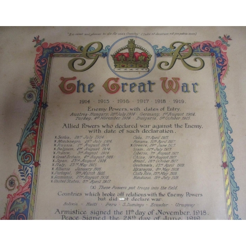 27 - Victoria Cross winner's Town Council of Kirkcaldy Memorial Tribute Scroll 