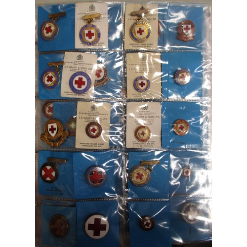 4 - Red Cross collection of medals, badges, certificates (12) etc in album, mainly British Red Cross, fe... 