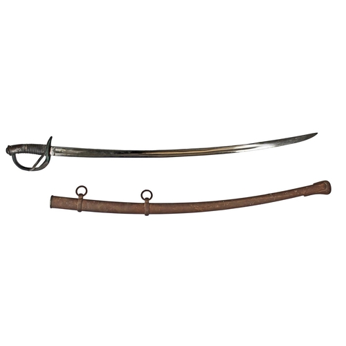 57 - US Cavalry Model 1840 trooper’s sword and scabbard, maker’s mark R & C (Rohrig & Co, Solingen) to sp... 